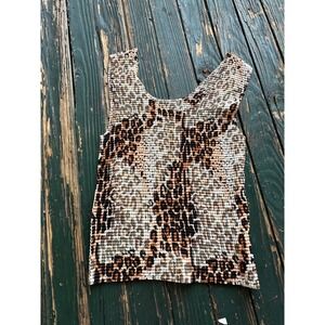 Nicola Popcorn Top XL Animal Print Leopard Snake Skin Sleeveless Tank Shirt